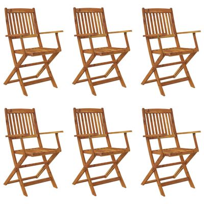 vidaXL Ensemble à manger d'extérieur pliable 7pcs Bois d'acacia solide