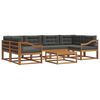 vidaXL Ensemble de canap&eacute;s d'ext&eacute;rieur 7 pcs Naturel et Anthracite
