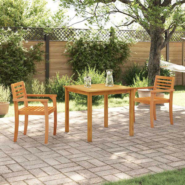 vidaXL Ensemble de salle &agrave; manger pour jardin 3 pcs Marron