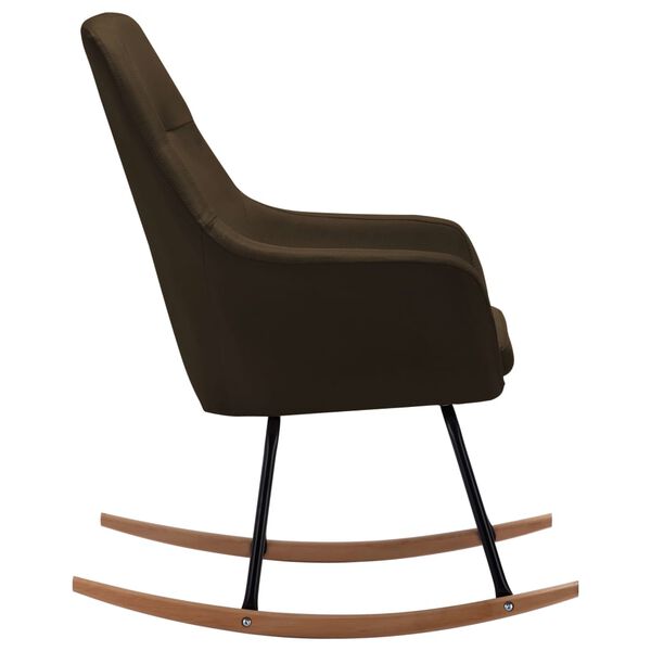 vidaXL Chaise &agrave; bascule Marron Tissu