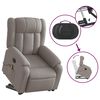 vidaXL Fauteuil inclinable de massage &eacute;lectrique Taupe Tissu