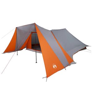 vidaXL Tente Tipi avec toit Gris et orange 660 x 456 x 200 cm taffetas