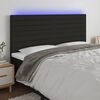 vidaXL T&ecirc;te de lit &agrave; LED Noir 180x5x118/128 cm Tissu
