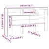 vidaXL Armoire de t&ecirc;te de lit Gris b&eacute;ton 200x19x103,5 cm