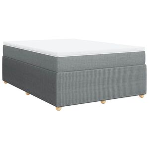 vidaXL Sommier &agrave; lattes de lit avec matelas Gris clair 160x200cm Tissu