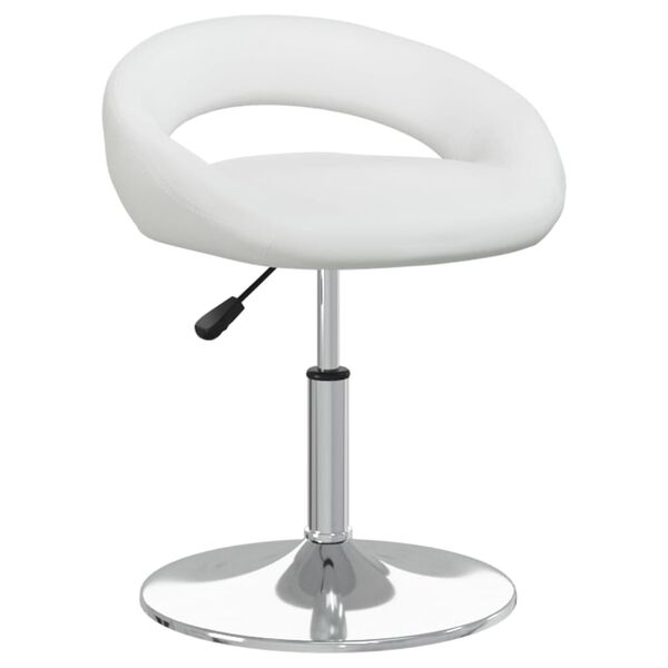 vidaXL Chaise pivotante de salle &agrave; manger Blanc Similicuir