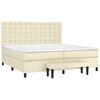 vidaXL Sommier &agrave; lattes de lit avec matelas Cr&egrave;me 200x200cm Similicuir