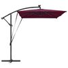vidaXL Parasol banane à mât déporté Rouge bordeaux 294 x 200 x 254 cm