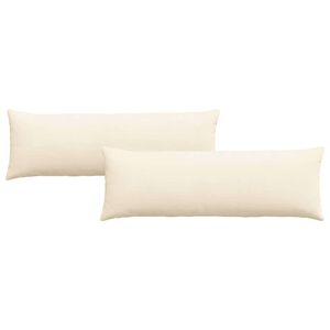 vidaXL Coussins de canap&eacute; 2 pcs Cr&egrave;me 120 x 40 cm