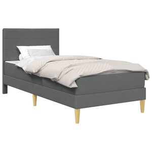 vidaXL Cadre de lit avec matelas Gris fonc&eacute; 90 x 190 cm Tissu