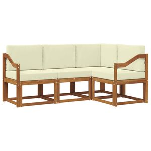 vidaXL Ensemble de canap&eacute;s d'ext&eacute;rieur 4 pc Naturel et Cr&egrave;me
