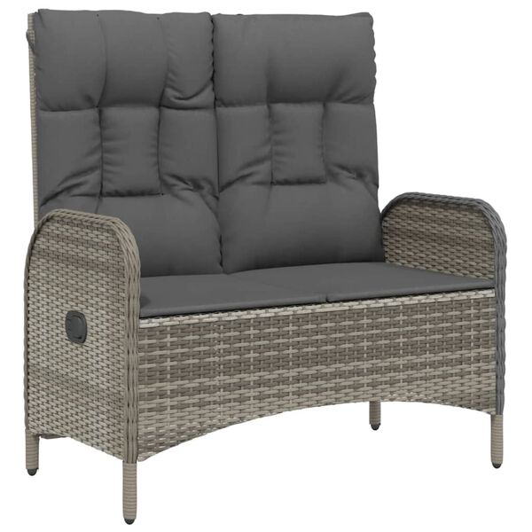 vidaXL Ensemble &agrave; manger jardin 4pcs et coussins Gris R&eacute;sine tress&eacute;e
