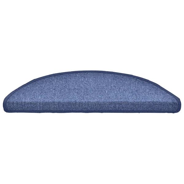 vidaXL Tapis d'escalier 30 pi&egrave;ces 56 x 17 x 3 cm Bleu Demi-rond