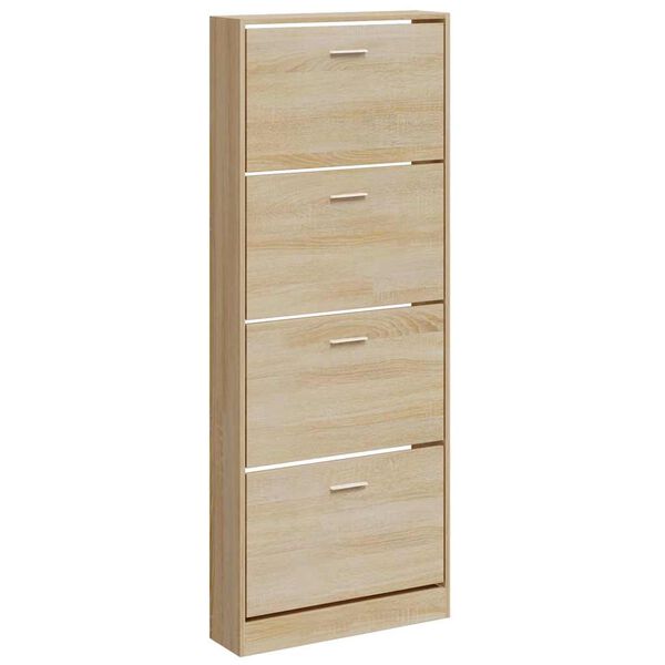 vidaXL Armoire &agrave; chaussures Ch&ecirc;ne 59x17x150 cm Bois d'ing&eacute;nierie