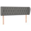 vidaXL T&ecirc;te de lit avec oreilles Gris fonc&eacute; 147x23x78/88 cm Tissu
