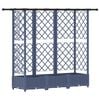 vidaXL Lit &Eacute;lev&eacute; avec Treillis et Toit Gris 164 x 40 x 123 cm PP