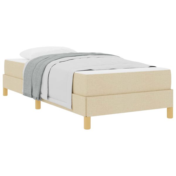 vidaXL Lit &agrave; ressorts avec matelas Cr&egrave;me 100 x 200 cm tissu