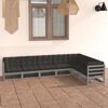 vidaXL Salon de jardin 7 pcs avec coussins Gris Bois de pin massif
