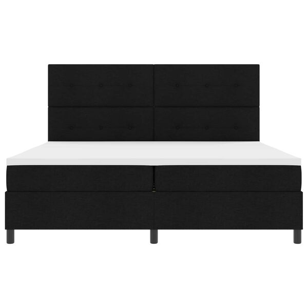 vidaXL Lit &agrave; ressorts avec matelas avec LED Noir 200 x 200 cm tissu