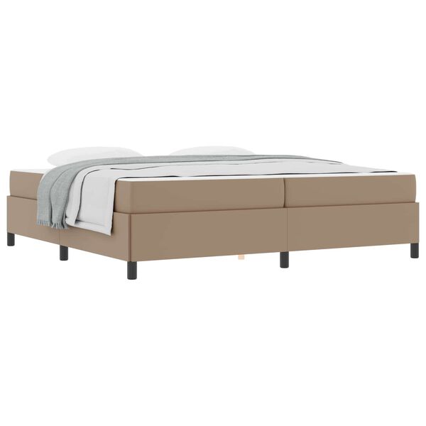 vidaXL Cadre de lit avec matelas Cappuccino 200 x 200 cm tissu