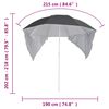 vidaXL Parasol de plage avec parois latérales anthracite 215 cm