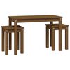 vidaXL Tables gigognes 3 pcs Marron miel Bois de pin massif