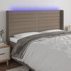vidaXL T&ecirc;te de lit &agrave; LED Taupe 203x16x118/128 cm Tissu