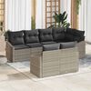 vidaXL Ensemble de Canap&eacute;s avec coussin 7 pcs Gris clair polyrotin