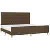 vidaXL Cadre de lit sans matelas avec t&ecirc;te de lit marron fonc&eacute; tissu