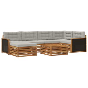 vidaXL Ensemble de canap&eacute;s d'ext&eacute;rieur 7 pcs Naturel et gris clair