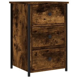 vidaXL Table de chevet ch&ecirc;ne fum&eacute; 40x36x60 cm bois d'ing&eacute;nierie