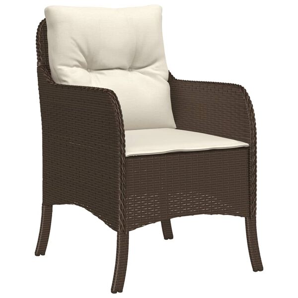 vidaXL Ensemble &agrave; manger de jardin et coussins 7 pcs marron rotin