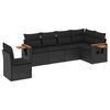 vidaXL Salon de jardin 6 pcs avec coussins noir r&eacute;sine tress&eacute;e