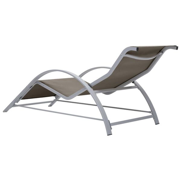 vidaXL Chaise longue textil&egrave;ne et aluminium taupe