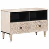 vidaXL Meuble TV Blanc 70 x 33,5 x 46 cm Bois de mangue massif