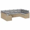 vidaXL Ensemble de canap&eacute; de jardin 9 pc Beige polyrotin