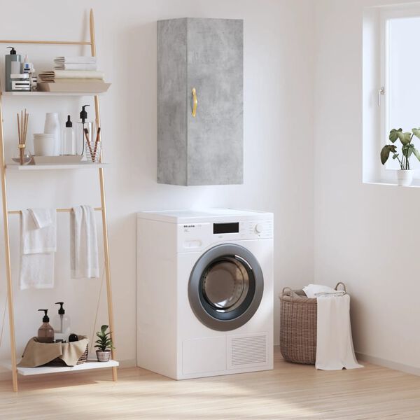vidaXL Armoire murale gris b&eacute;ton 34,5x34x90 cm