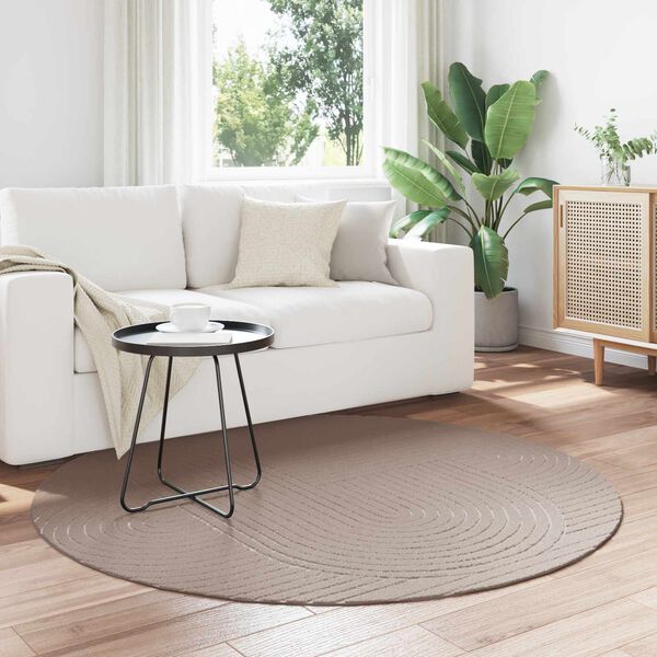 vidaXL Tapis de surface Rond Beige &Oslash; 200 CM