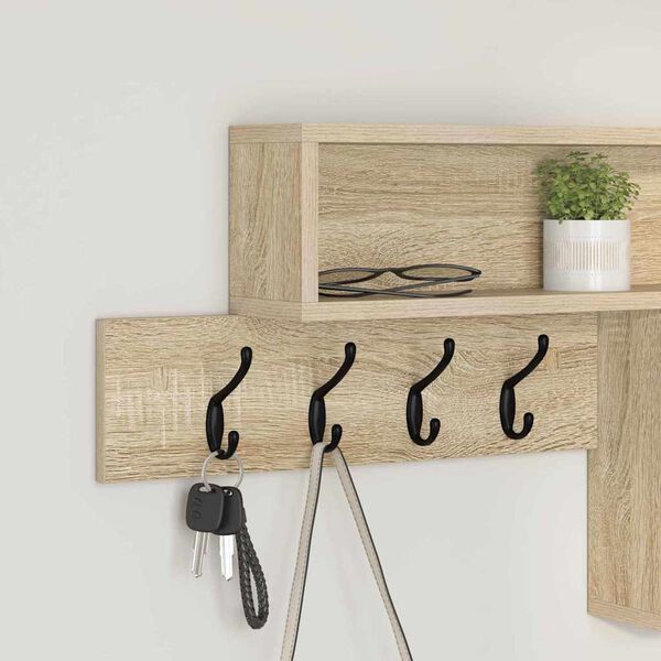 vidaXL Porte-manteau mural Ch&ecirc;ne Sonoma 100 x 12 x 43,5 cm