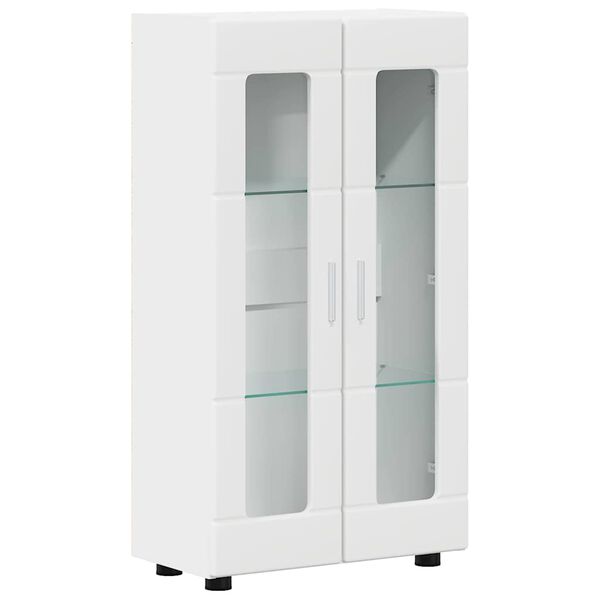vidaXL Buffet avec &eacute;tag&egrave;re Blanc 55,5 x 29 x 100 cm Bois d'ing&eacute;nierie