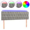 vidaXL T&ecirc;te de lit &agrave; LED Gris clair 160x7x78/88 cm Velours