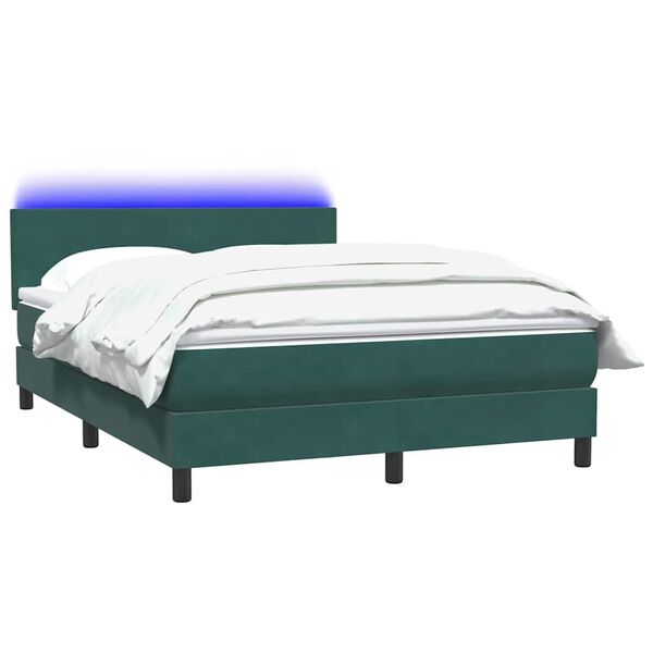vidaXL Sommier &agrave; lattes de lit et matelas vert fonc&eacute; 140x220cm velours