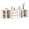 vidaXL Buffet Blanc 230x35x80 cm Bois massif de pin