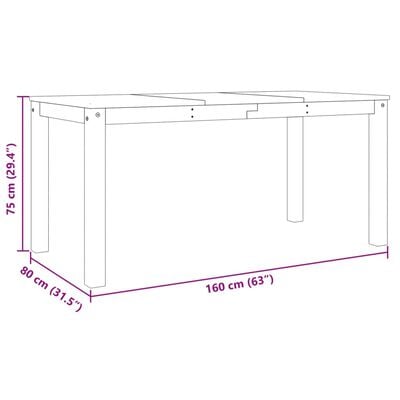 vidaXL Table à manger Panama blanc 160x80x75 cm bois massif de pin