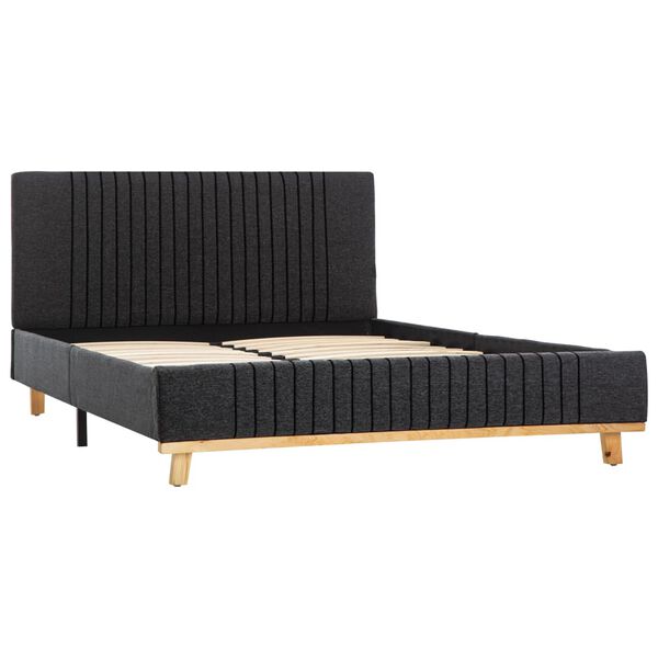 vidaXL Cadre de lit Gris fonc&eacute; Tissu 120x200 cm