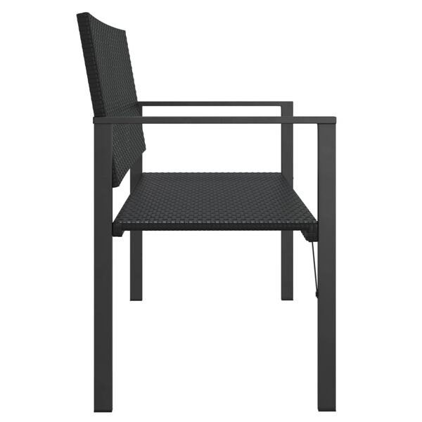 vidaXL Banc de jardin &agrave; 2 places noir r&eacute;sine tress&eacute;e