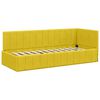 vidaXL Cadre de lit d'angle avec matelas 2 pcs Jaune Velours