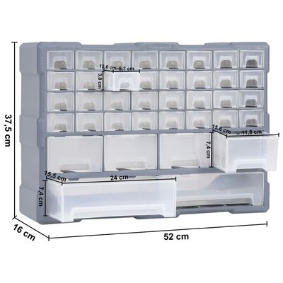 vidaXL Organisateur multi-tiroirs avec 38 tiroirs 52x16x37,5 cm