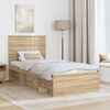 vidaXL Cadre de lit Ch&ecirc;ne Sonoma 90 x 190 cm Bois de pin massif