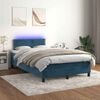 vidaXL Sommier &agrave; lattes de lit avec matelas LED bleu fonc&eacute; 120x190 cm